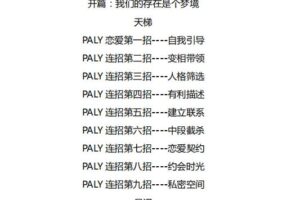 恋爱指南play连招