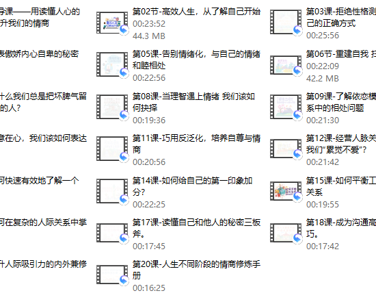 恋爱心理学（视频 20课）