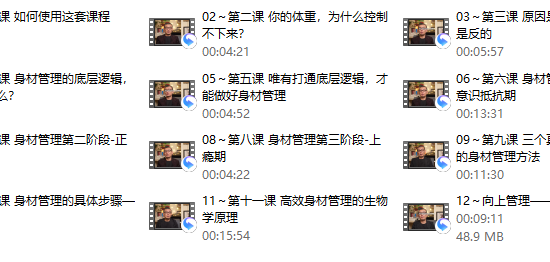 身材管理课程(老景)