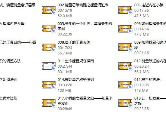 方赏《能量小班进阶课程》
