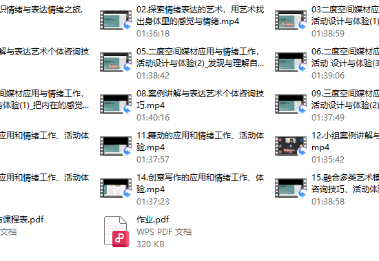 【完结】【表达艺术与情绪疗愈】专题体验+实操课15讲 _ 国际表达艺术治疗师直播授